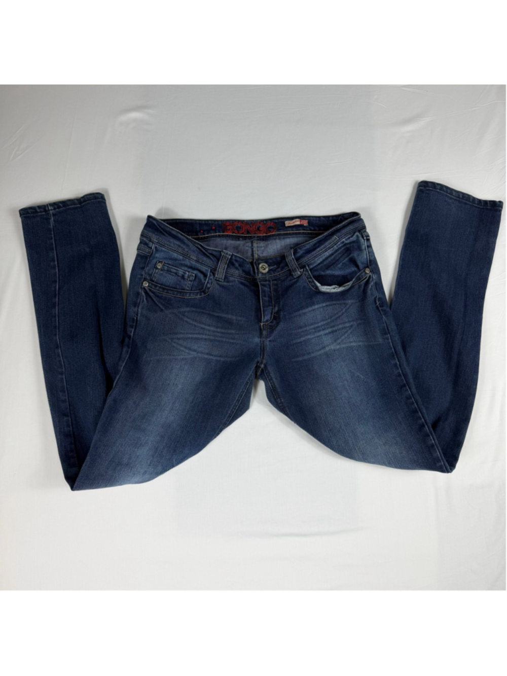 Bongo Fearless Ultra Skinny Jeans Women Size 11 Stretch Mid Rise Y2K Heart Logo